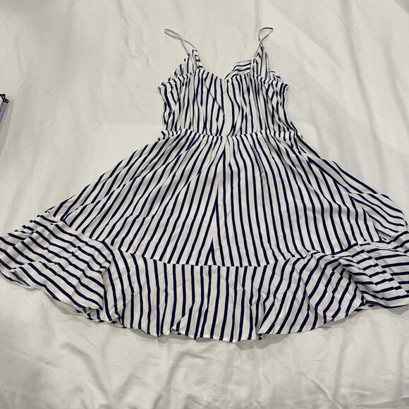 Express Dress Womens Medium Sundress Mini Sleeveless Blue White Striped - Picture 2 of 4